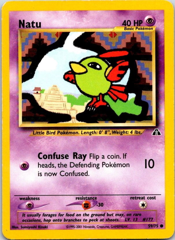 Natu 59/75 Common Neo Discovery Pokemon Unlimited