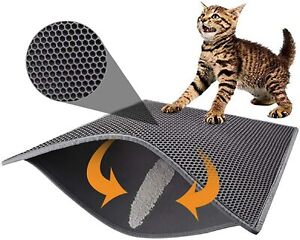 US Double-Layer Cat Litter Box Mat Trapper Foldable Pad Pet Rug EVA Foam Rubber 