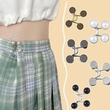 Pearl Jeans Button Pins Pants Snap Fastener Adjustable Tightener Waist J5 D3P7