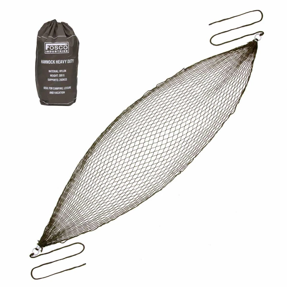 Hängematte Schwerlast max. Belastbarkeit 200 kg Netz 300 g leicht oliv - Bild 2 von 2