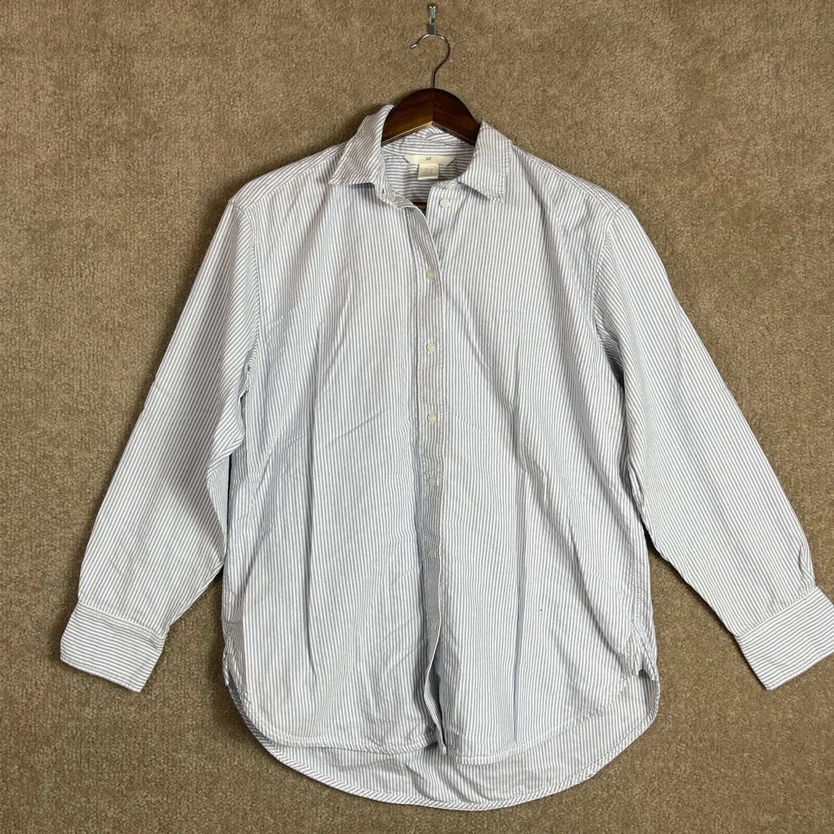 Mens striped cheap shirt h&m