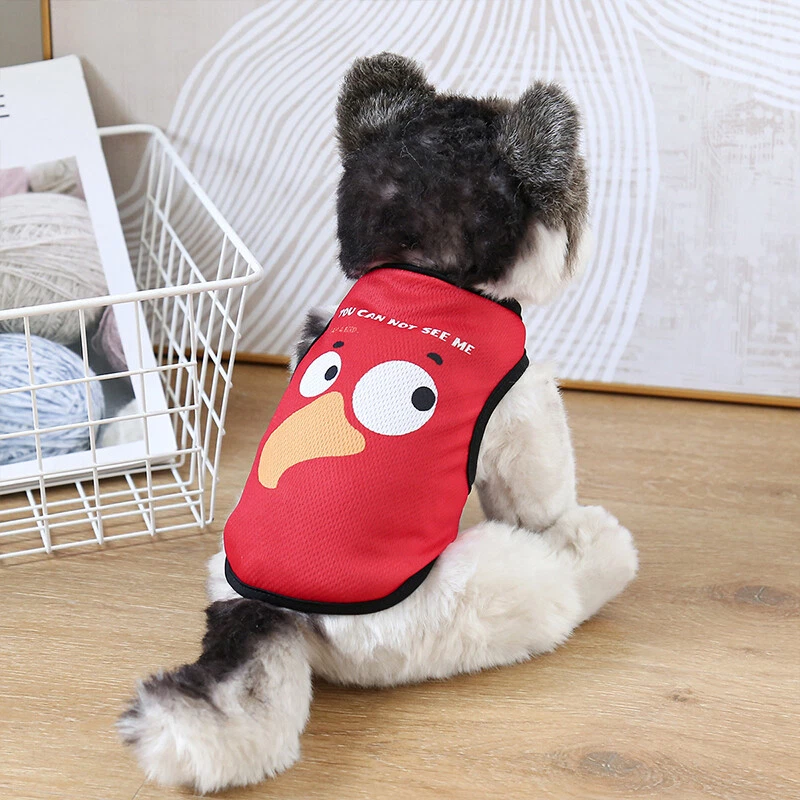 Pet Vest Cat Clothes Dog Shirt Small Dog Clothing Thin Sleeveless Cartoon = - Image 4 of 4