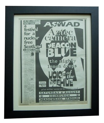 NUCLEUR FESTIVAL+CND+SCOTLAND+POSTER+AD+ORIGINAL 1988+FRAMED+EXPRESS GLOBAL SHIP