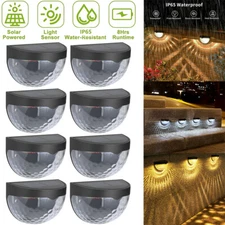 4-12x Solar LED Power Wall Light Deck Lights Garden Waterproof Stair Fence Lamp