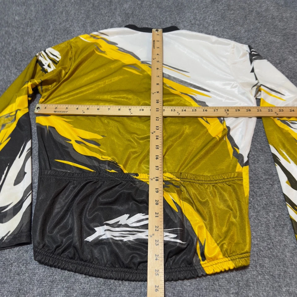 No Fear Shirt Mens Large Yellow Black Long Sleeve Half Zip Cycling Made USA - Image 4 of 4