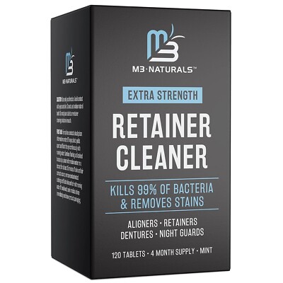 M3 Naturals Retainer Cleaner Tablets Invisalign Cleaner FSA HSA Approved Remove