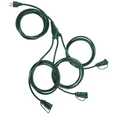 DEWENWILS Outdoor Extension Cord 1 to 3 Splitter 16/3C SJTW Wire for Christmas