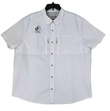 Duck Camp Lightweight Hunting Fishing Shirt Mens 2XL Ivory Gray Check Outdoor SS