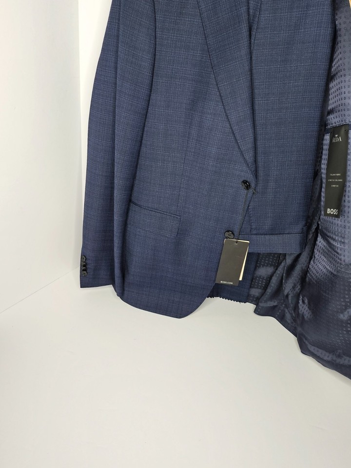 Boss Dark Blue 44R /37R Men's 2 Piece Plaid Suit New | eBay