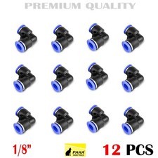 12 PC Tube OD 1/8'' Elbow Union Pneumatic Quick Connector Air Fittings Pus