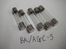Buss Fuses BK/AGC-5 Glass 5A Fuses Qty 5