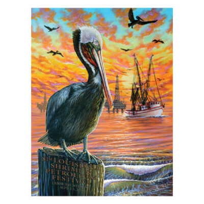 2016 LOUISIANA SHRIMP & PETROLEUM FESTIVAL POSTER - LA - ORIGINAL MINT ROLLED