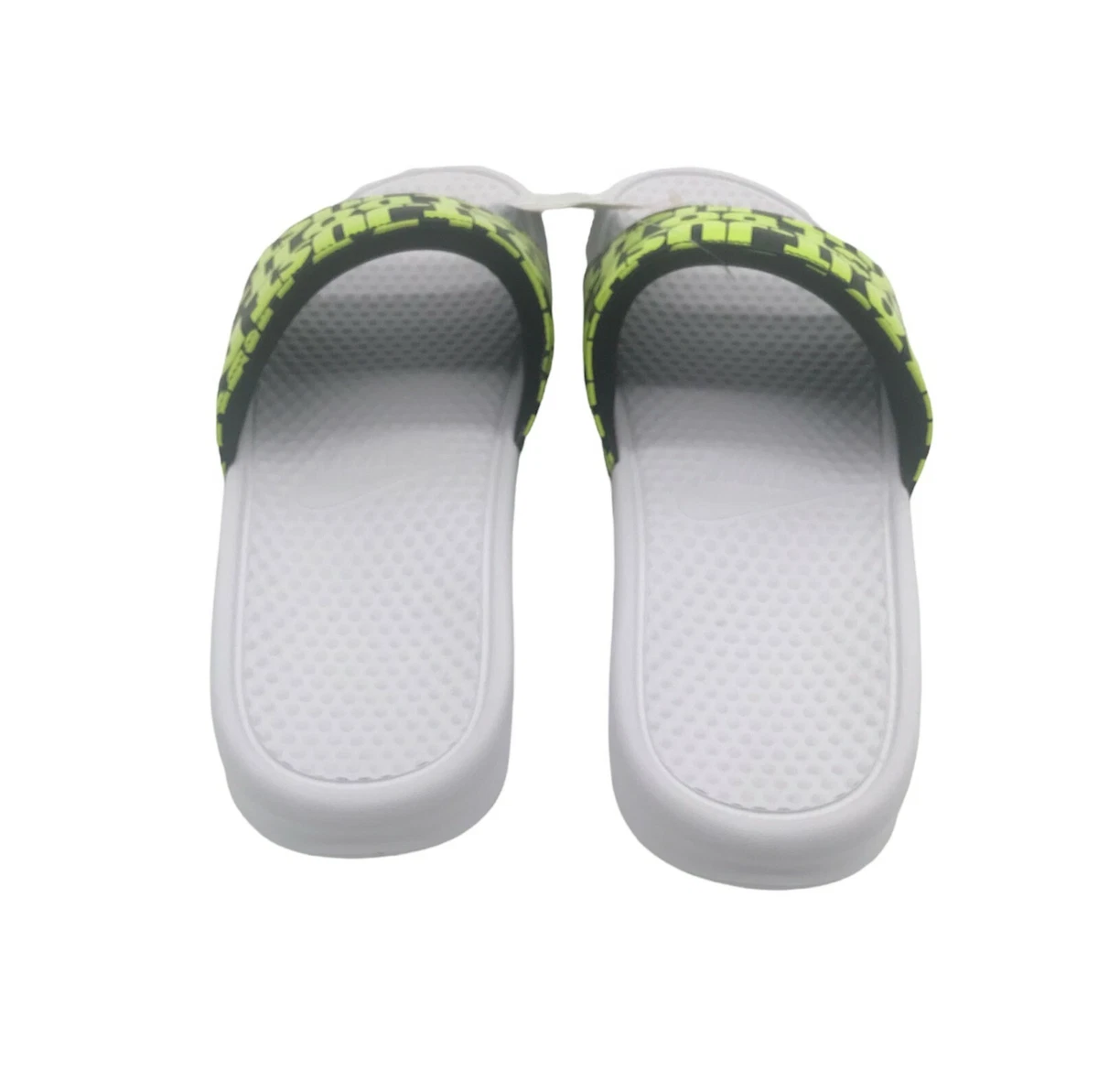 Nike Men s Benassi JDI Print Slide Sandal Size 14 White Volt Black