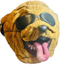 Bulldog Beat Plush Full Head DOG Mask Halloween MASCOT Costume Large