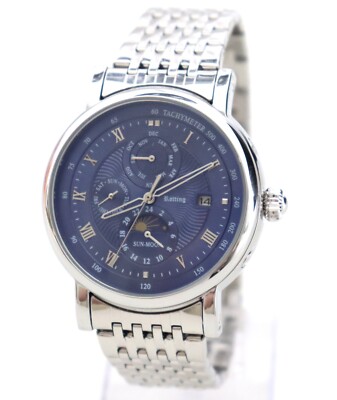 Rötting Design Herrenuhr Automatikuhr blau Datum Wochentag Monat 3 ATM NEU