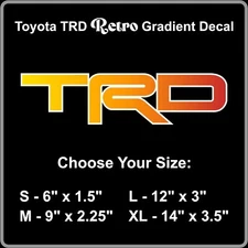 TOYOTA Retro TRD Gradient Heritage Vintage High Quality Decal Choose Size 6"-14"