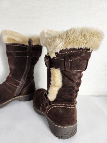 Botas de tacón de cuña forradas con cuña para mujer Bare Traps talla 8 M marrón gamuza bronceada forradas de piel - Imagen 3 de 12