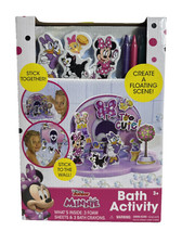 Disney Jr. Minnie Bath Activity Gift Set 3 Foams 3 Crayons Floating Play scene