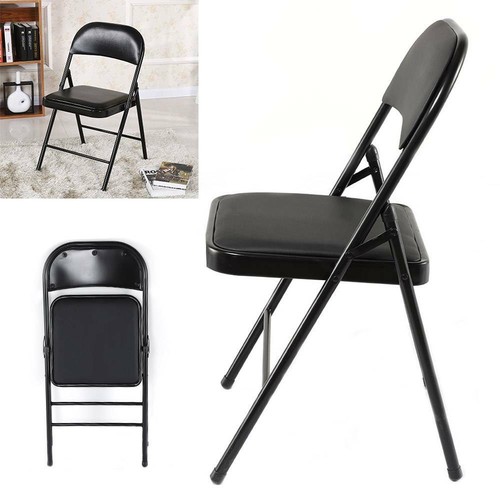 Leather Folding Chair Foldable Computer Party Meeting Room Home Office Chairs UK - Picture 9 of 12