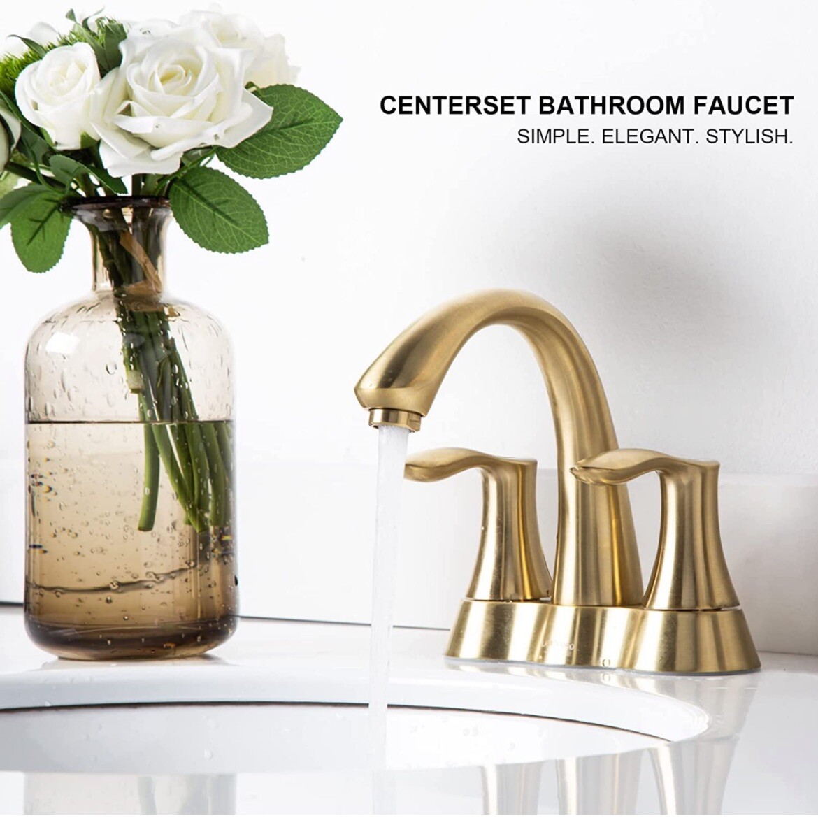 Lava Odoro Brushed Nickel Bathroo Faucet, 2-Handle 8 Inch Widespread