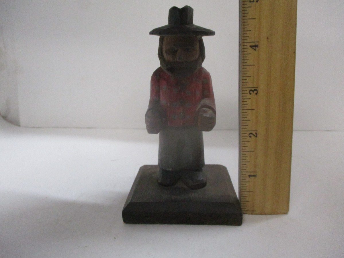 Vintage Carved Wood Person .. Man with Hat .. Anri? | eBay