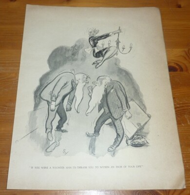 VINTAGE ORIGINAL MAGAZIN COMIC KUNST VON 1936 WENN DU EIN JÜNGERER MANN WÄRST 