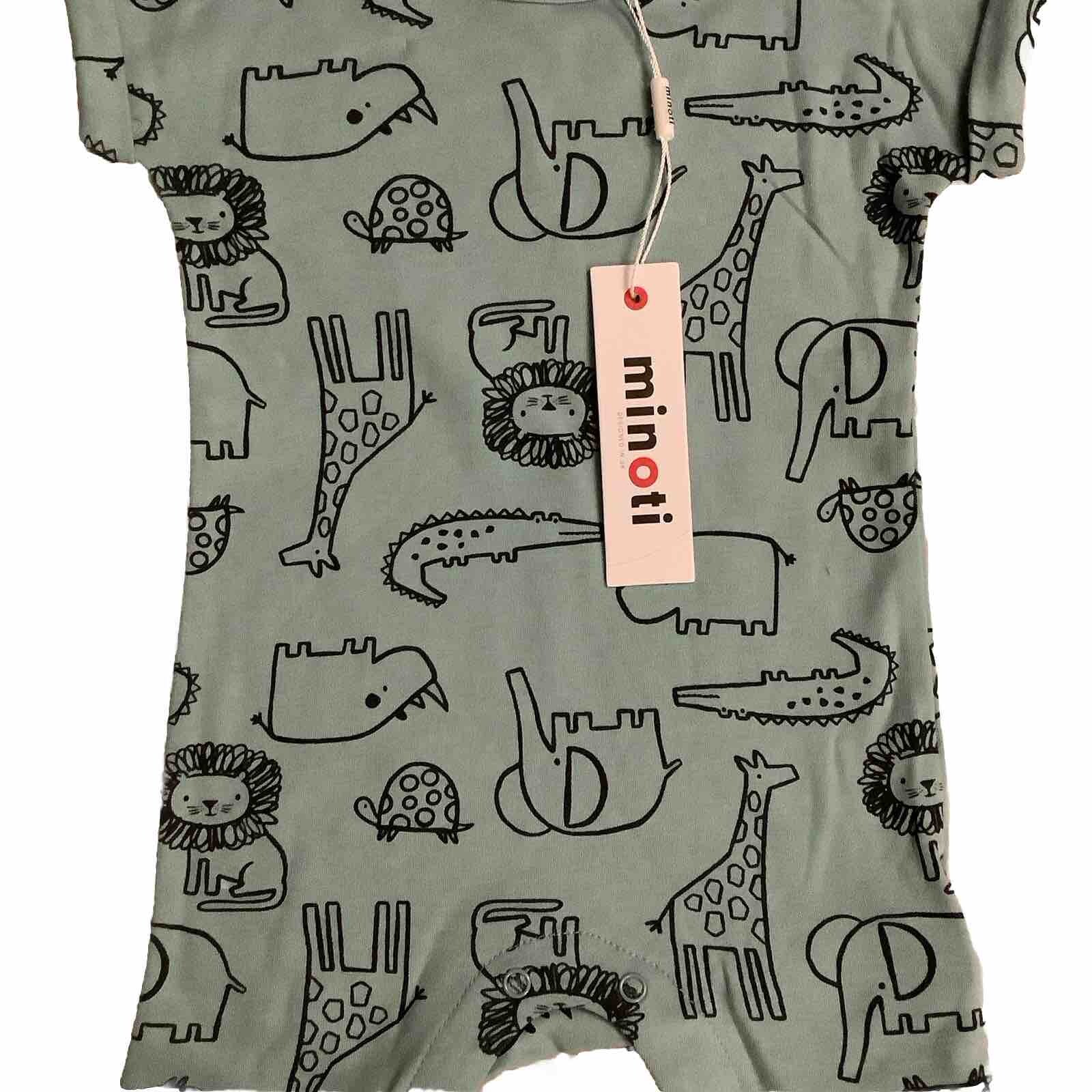 MINOTI Adventure 3 Pack Baby Boys Cotton Sleep suit  Romper 12-18 Mths Sage/Grey image 2