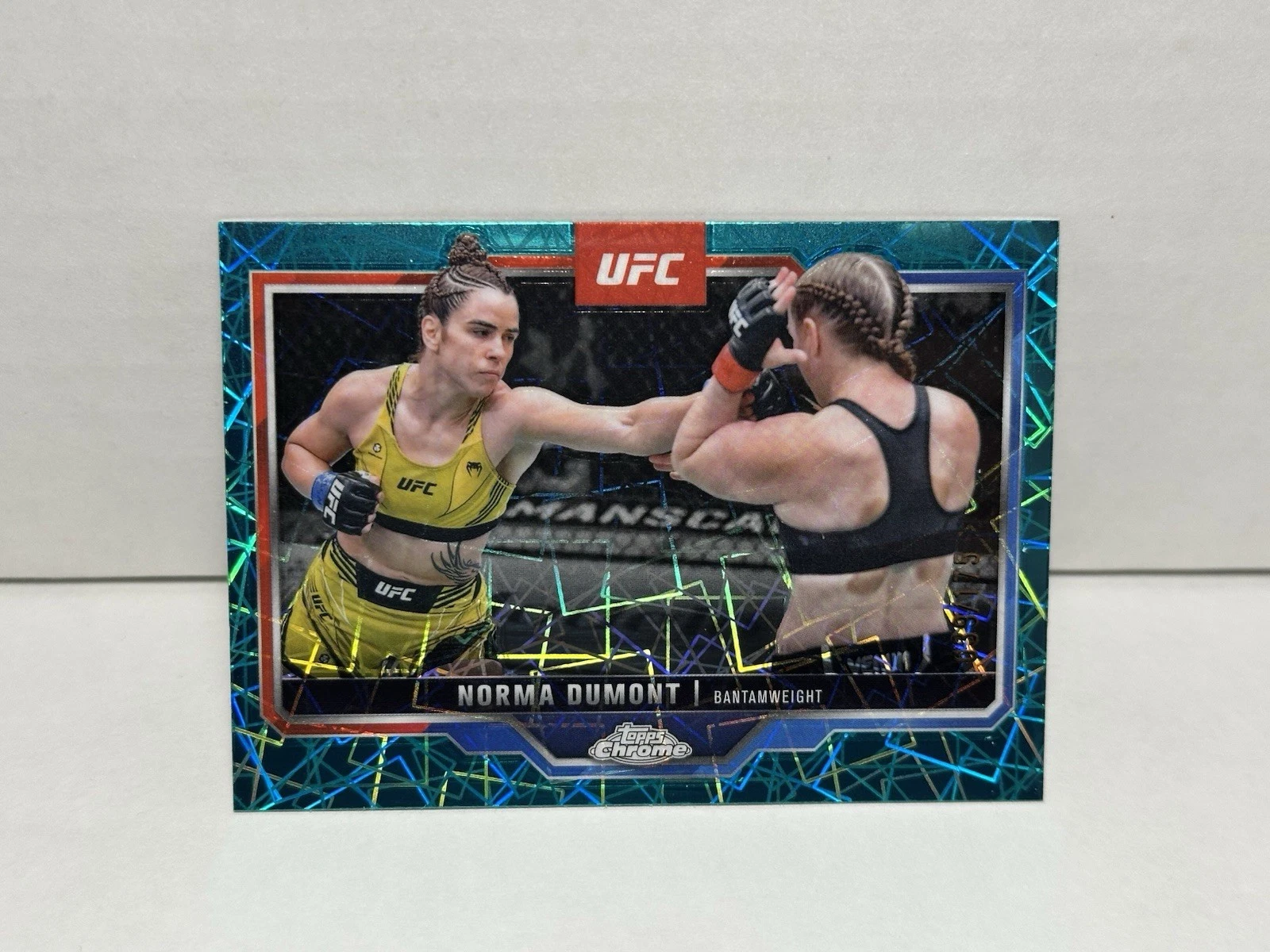 2025 Topps Chrome UFC Norma Dumont Teal Lazer Refractor /175 #195