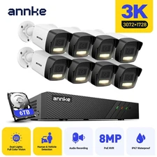 ANNKE 8CH 4K NVR 5MP POE AI Color Night Security Camera System Audio Recording