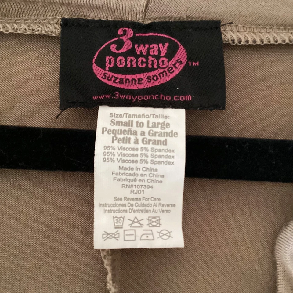 Suzanne Somers marrón moca 3 vías poncho túnica top, talla única Foto 4 de 4