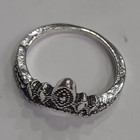 Silver Tone Stainless Steel Crown Band Ring Size 4 No Stones — photo 1