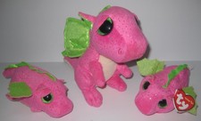 Lot of 3 Ty Beanie Boo 6" Darby Dragon, and 2 Teeny Darbys - plush