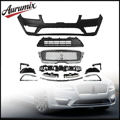 Front Bumper Cover Grille Kit Primed Black For Lincoln MKZ 2017 2018 2019 2020