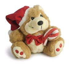 vintage Christmas teddy bear 1980s 9"