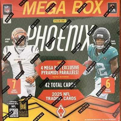 New Listing2025 Panini Phoenix Football NFL Trading Cards Mega Box (Factory Sealed)