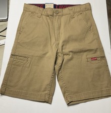 Levi's Youth Boys' Size 12 Cargo Shorts Adjustable Waistband Pockets Khaki NWT