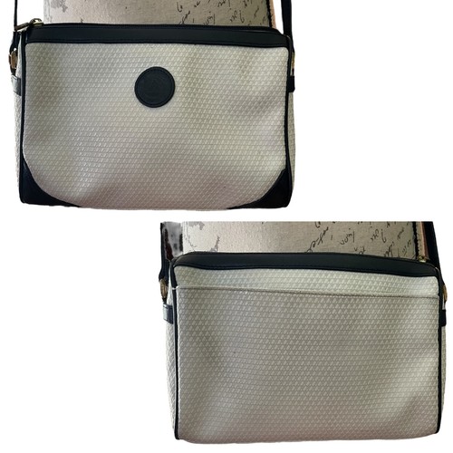 Liz Claiborne Vintage 80er Off White Navy Blau Umhängetasche - Bild 4 von 11