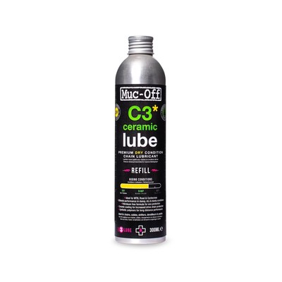 Muc-Off C3 Dry Chain Lube, 10.14 fl oz - Ceramic Bike Lube Refill, Bike Chain Oi