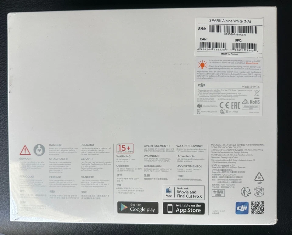 DJI Spark Drone – Alpine White, Model: MM1A. Brand New Sealed ORIGINAL - Image 2 of 4