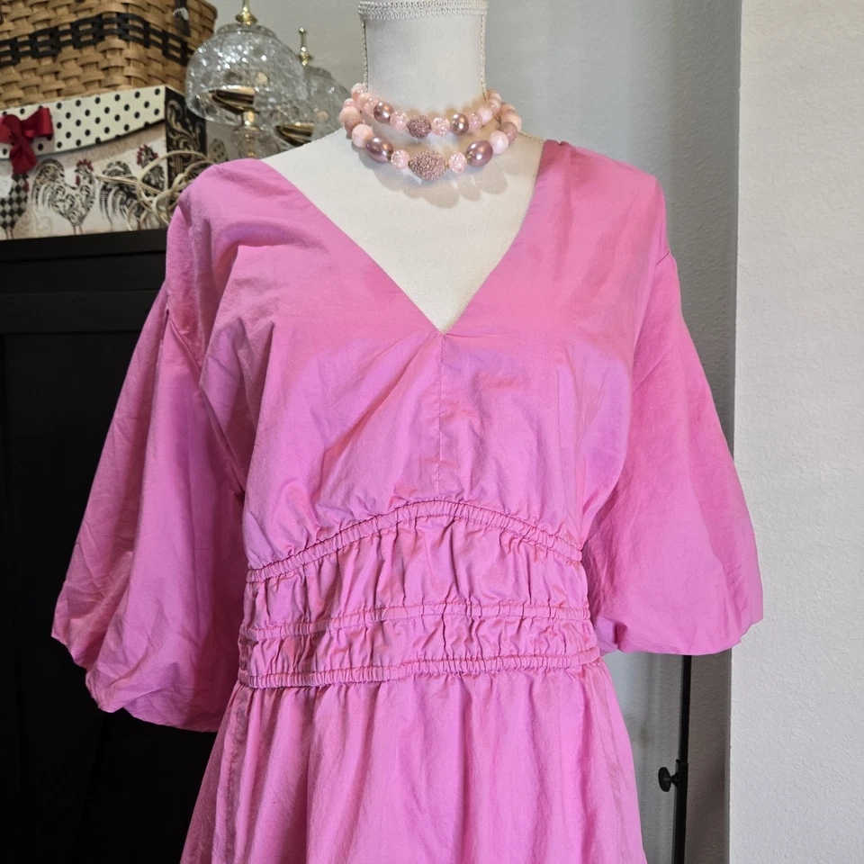 Antiguo Maxi Vestido Azul Marino 3XL Rosa Boho Cottagecore Hada Jardín Fiesta. 83 Foto 2 de 4