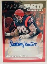 2024 TOPPS CHROME ALL PRO ANTHONY MUNOZ RED REFRACTOR AUTO #4/5 SP SSP