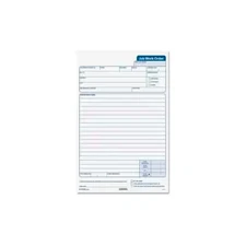 TOPS BUSINESS FORMS 3868 Tops Job Work Order Form, 3-Part, Carbonless, 5-1/2" x