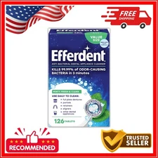 NEW Efferdent Retainer & Denture Cleaner Tablets Minty and Fresh Clean 126 Count