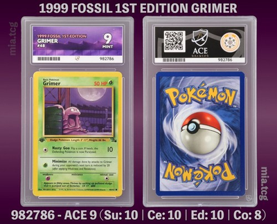 #ad #ad Pokémon ACE 9 Fossil 1st Edition Grimer Graded Card 982786 GBP 42.60
