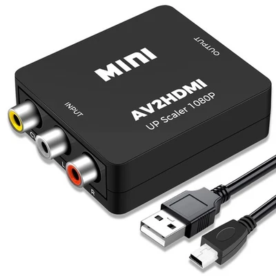 Convertisseur RCA vers HDMI, Adaptateur AV vers HDMI, Convertisseur Vidéo Audio - Photo 1/4