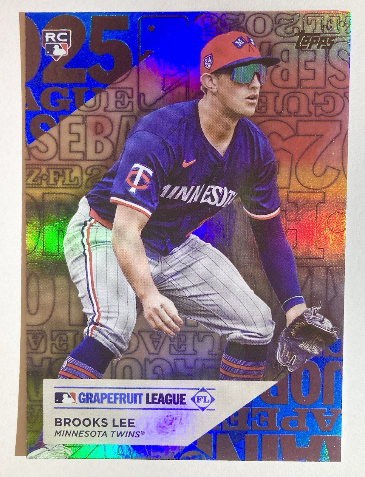 2025 Topps Training Grounds #TG-19 BROOKS LEE Blue Foil /150 Rookie Grapefruit