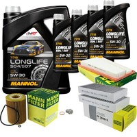 Inspektionspaket 9L Mannol Longlife 5W-30 FüR Mercedes W164 ML 320 CDI X164