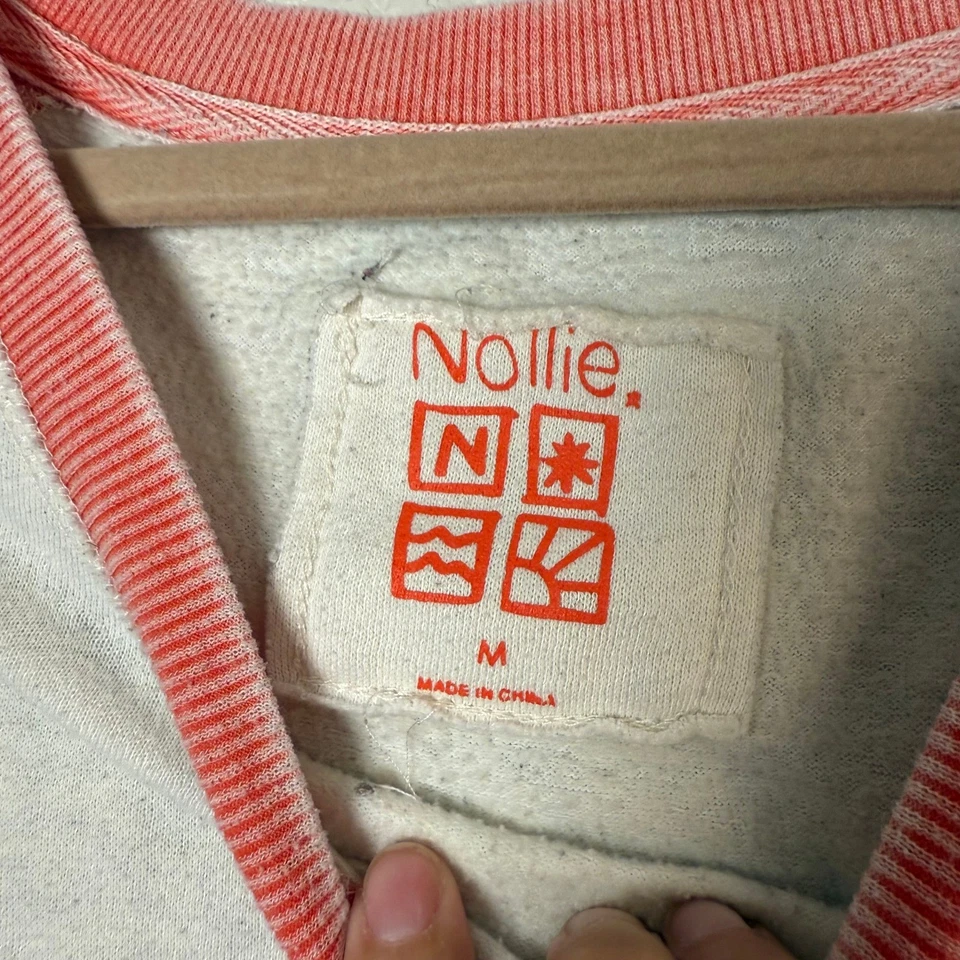 Nollie Womens M Gray & Coral 80 Graphic Crew Neck Long Sleeve Sweatshirt Top - Image 2 of 4