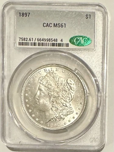 1897 CAC MS61 Morgan Silver Dollar