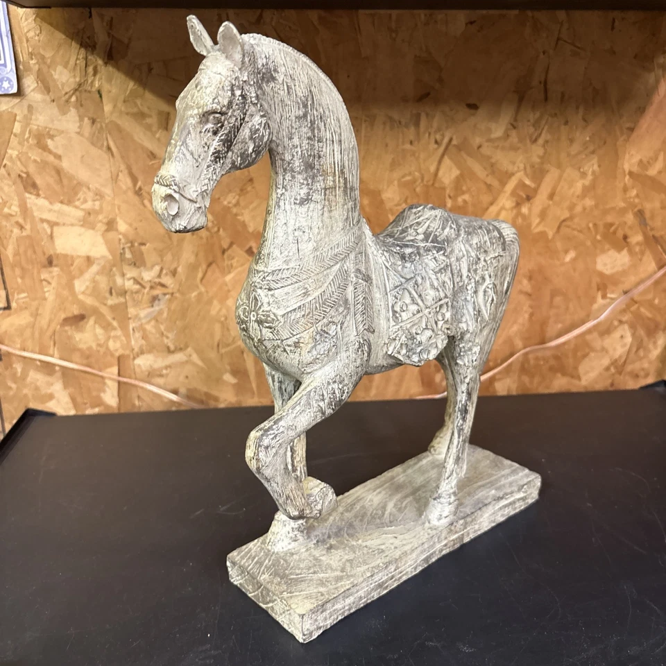 Estatua de caballo rústico caminando decoración del hogar antigua de mesa escultura animal estatuilla Foto 4 de 4